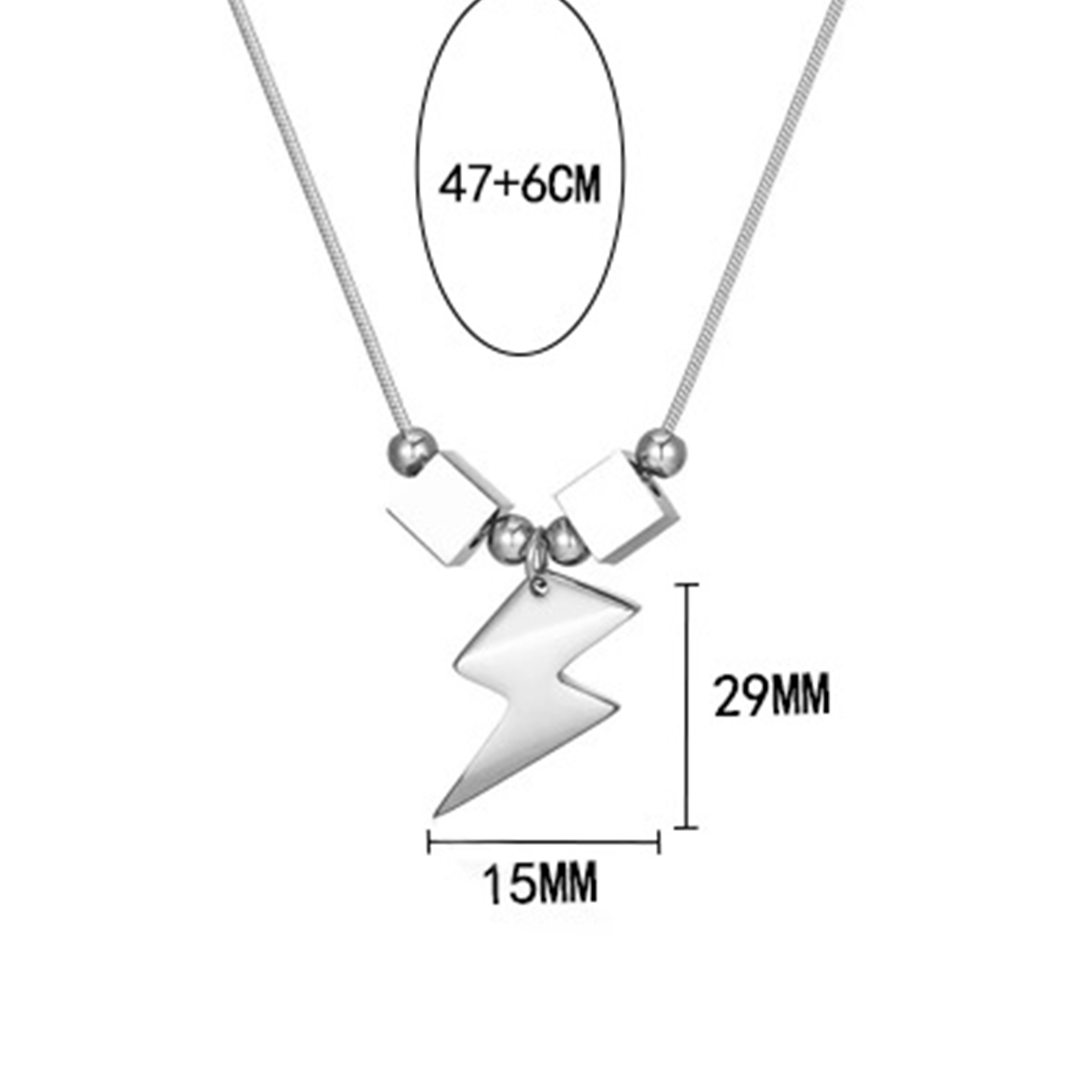 链长47cmx尾链6cmx吊坠长度29mmx吊坠宽度15mm